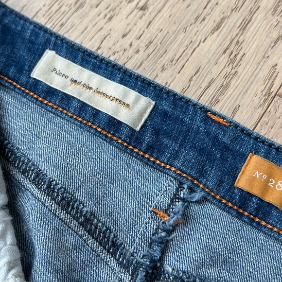 Anthropologie Distressed Mini Denim Skirt Size 28 - Picture 2 of 7